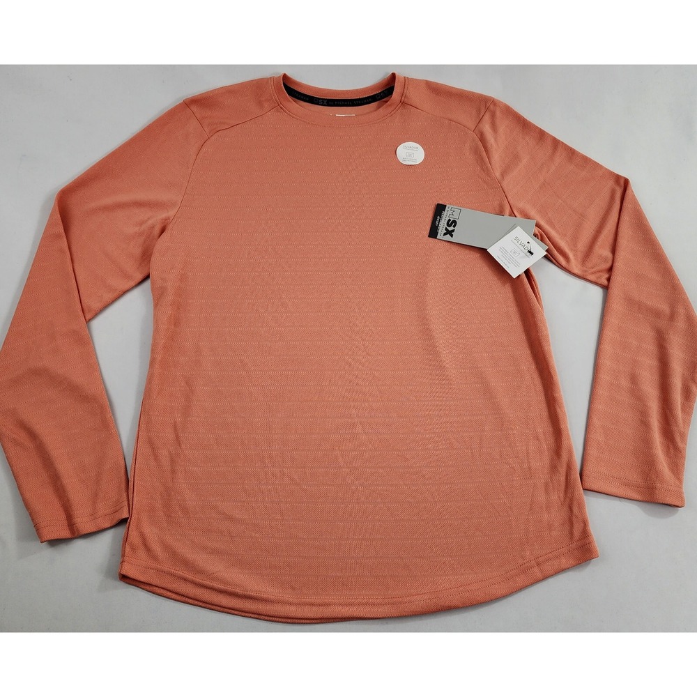 MSX Michael Strahan Boys Jersey Shirt XL 18/20 Orange Long Sleeve Performance